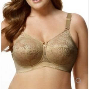 NEW | ELILA 1303 Floral Pattern Lace Mesh Softcup Bra Mocha